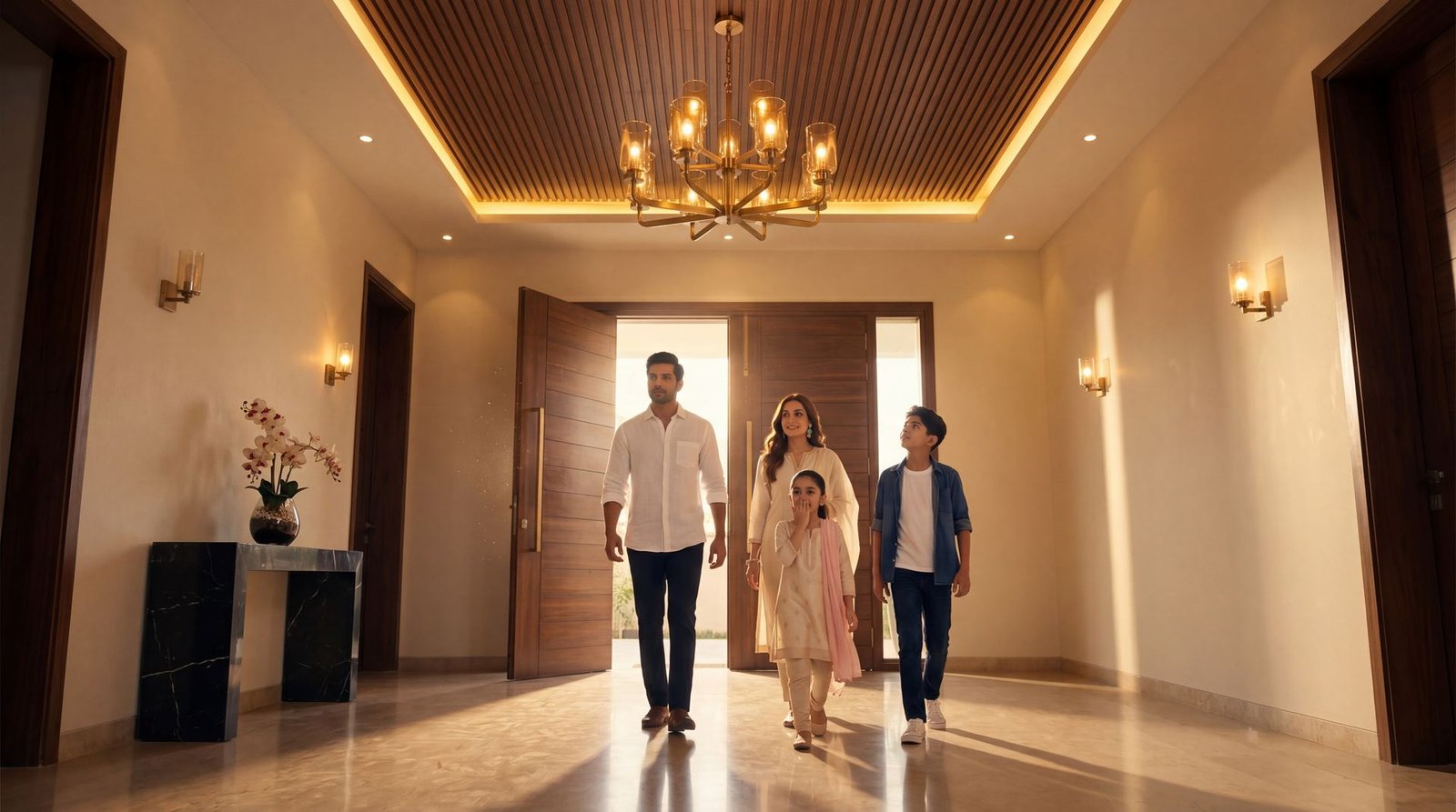 Westin Woods family arriving home