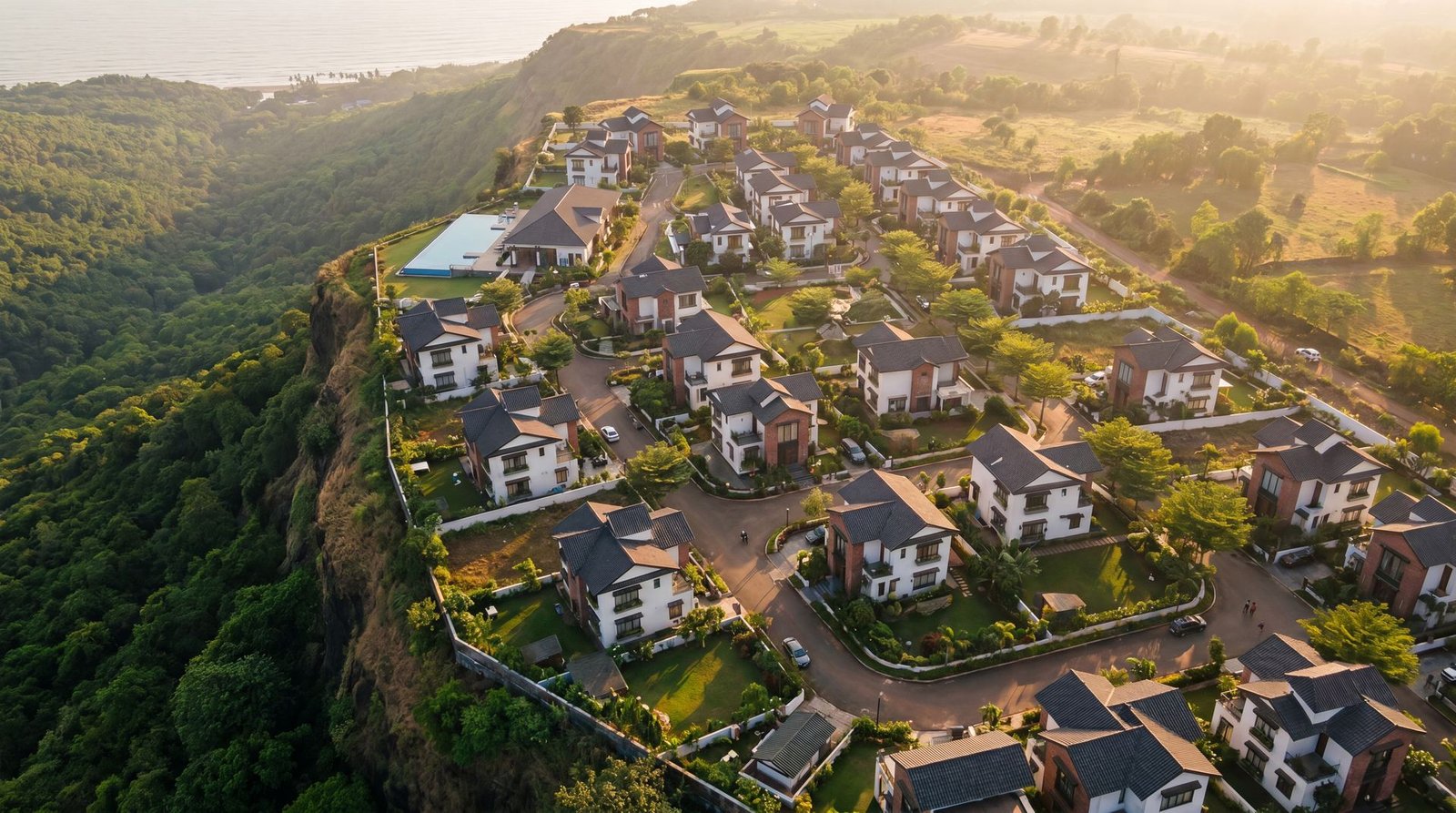 Aerial view of Westin Woods villa township
